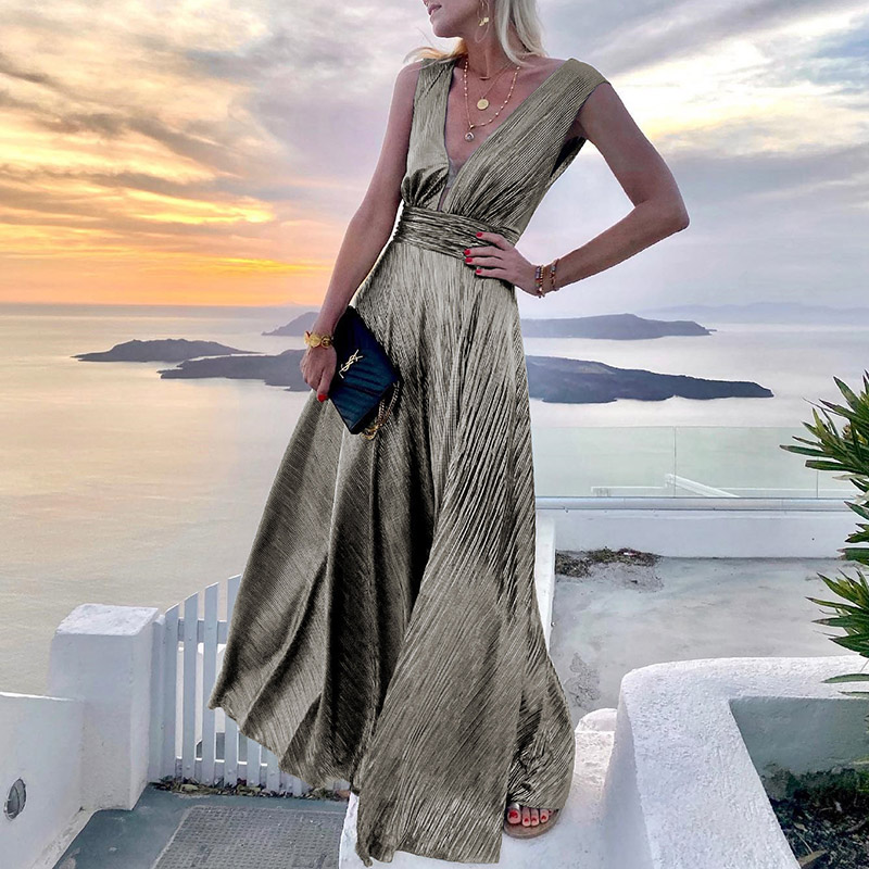 Summer Sexy Patchwork Off Shoulder Slim Dress Women Solid Backless Maxi Dresses Elegant Ladies Sleeveless Party Dress Vestidos alx