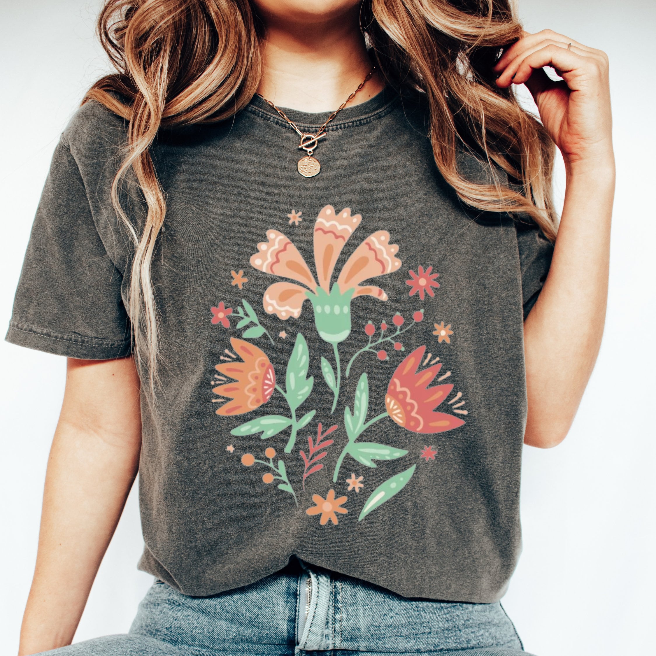 Wildflower Shirt, Floral Shirt, Flower Shirt, Botanical Shirt, Mothers Day Shirt, Gift for Her, Womens Shirt, Spring Shirt, Gardening Shirt Slaywomen Fashion