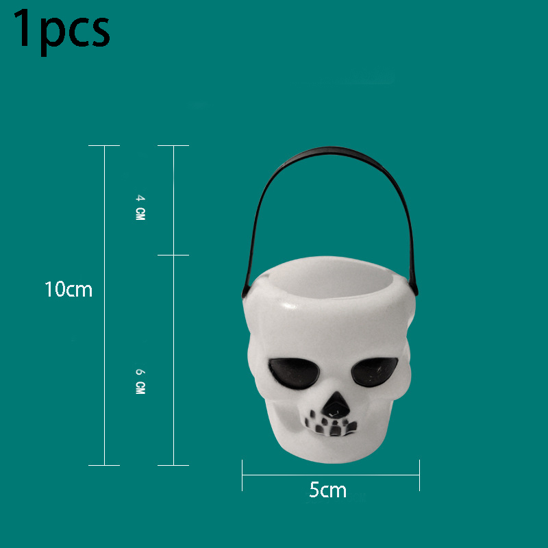 Mini Halloween Candy Bucket Pot Witch Skeleton Cauldron Holder Jar Trick Or Treat Halloween Party Decoration Props Kids Toy alx