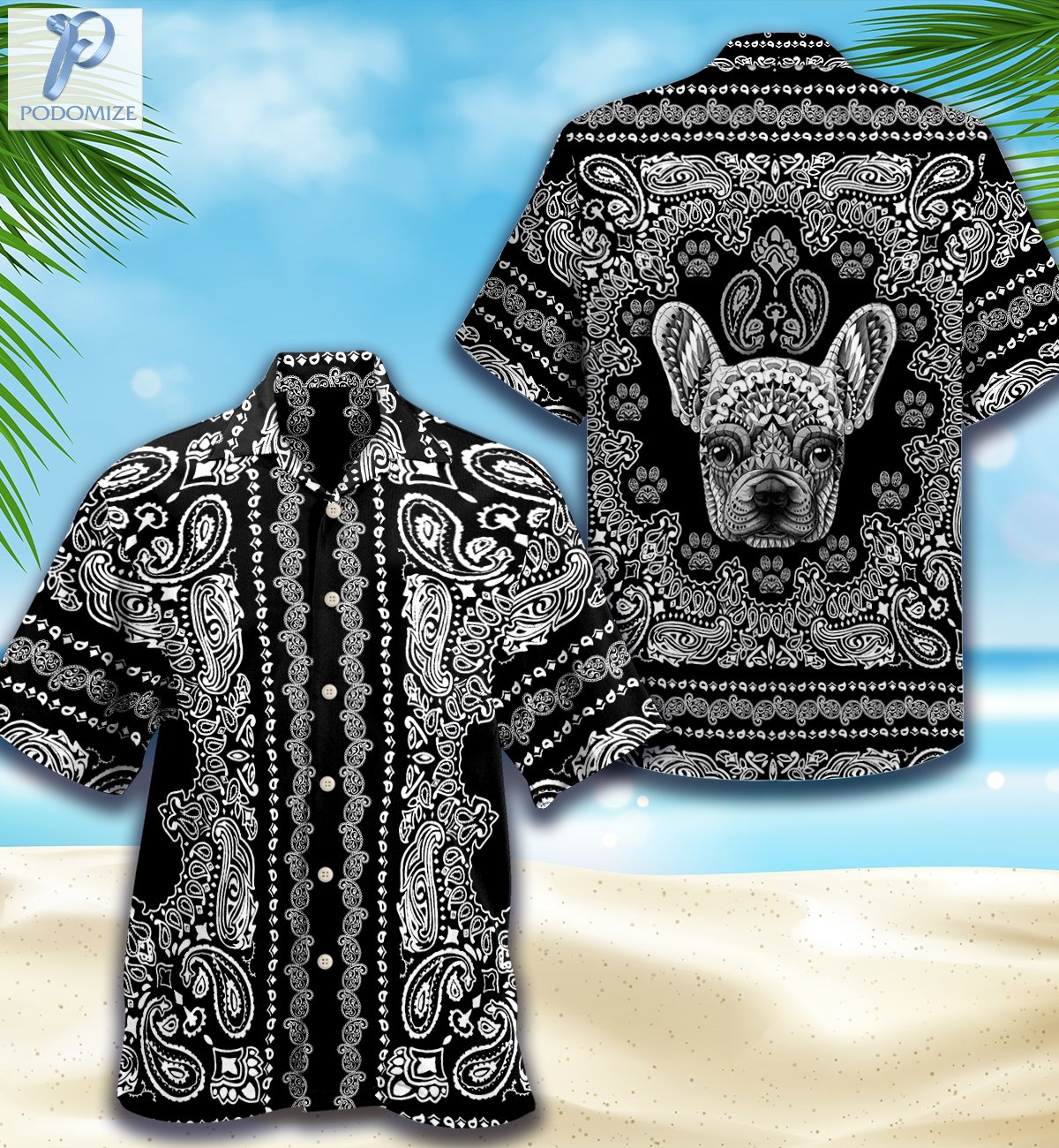 French Bulldog Paisley Pattern All Over Printed Hawaii Shirt Size S Ha90963