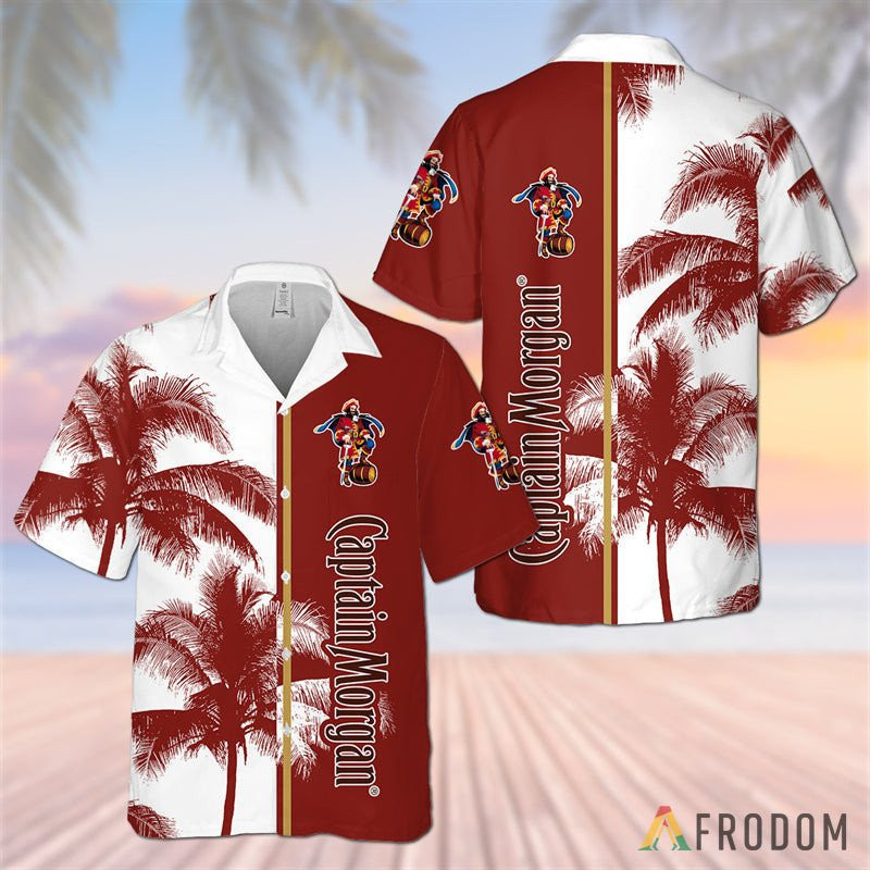 Captain Morgan Tropical Coconut Trees Hawaiian Shirt