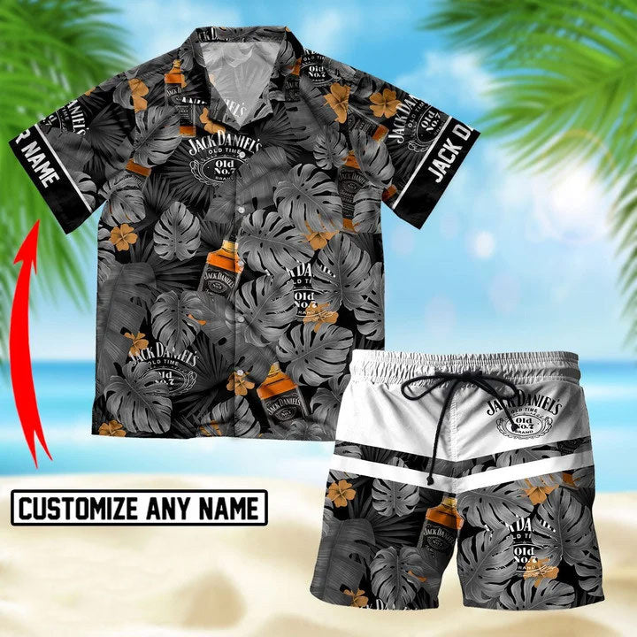 Personalized Tropical Jack Daniel’S Hawaiian Shirt And Shorts Set