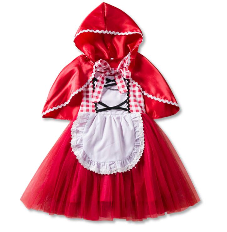 2022 baby Girl Princess dress Little Red Riding Hood Dress +cloak Snow White Birthday Party Christmas Dress Halloween Costume alx