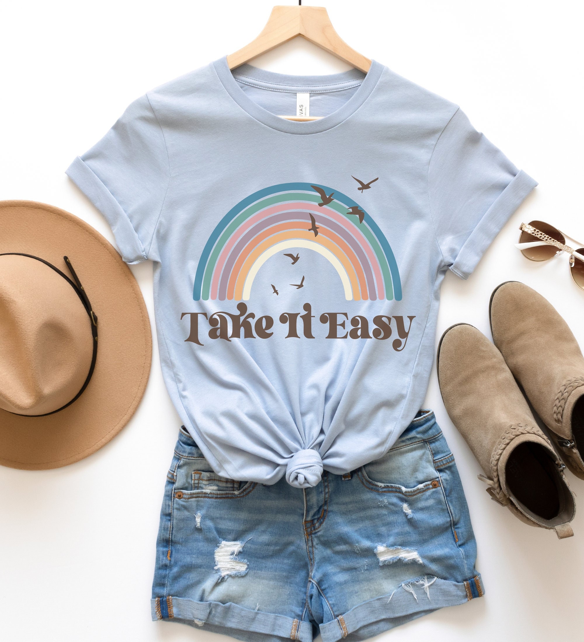 Take It Easy Rainbow Graphic Tee