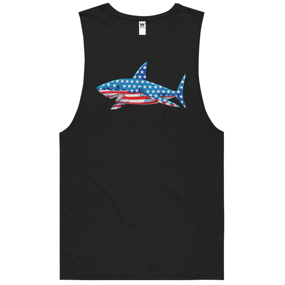 4Th July Shirts, Fourth Of July Tank Top, 4Th Of July Tank Top, Shark American Flag Tank Top 4Th Of July Tank Top