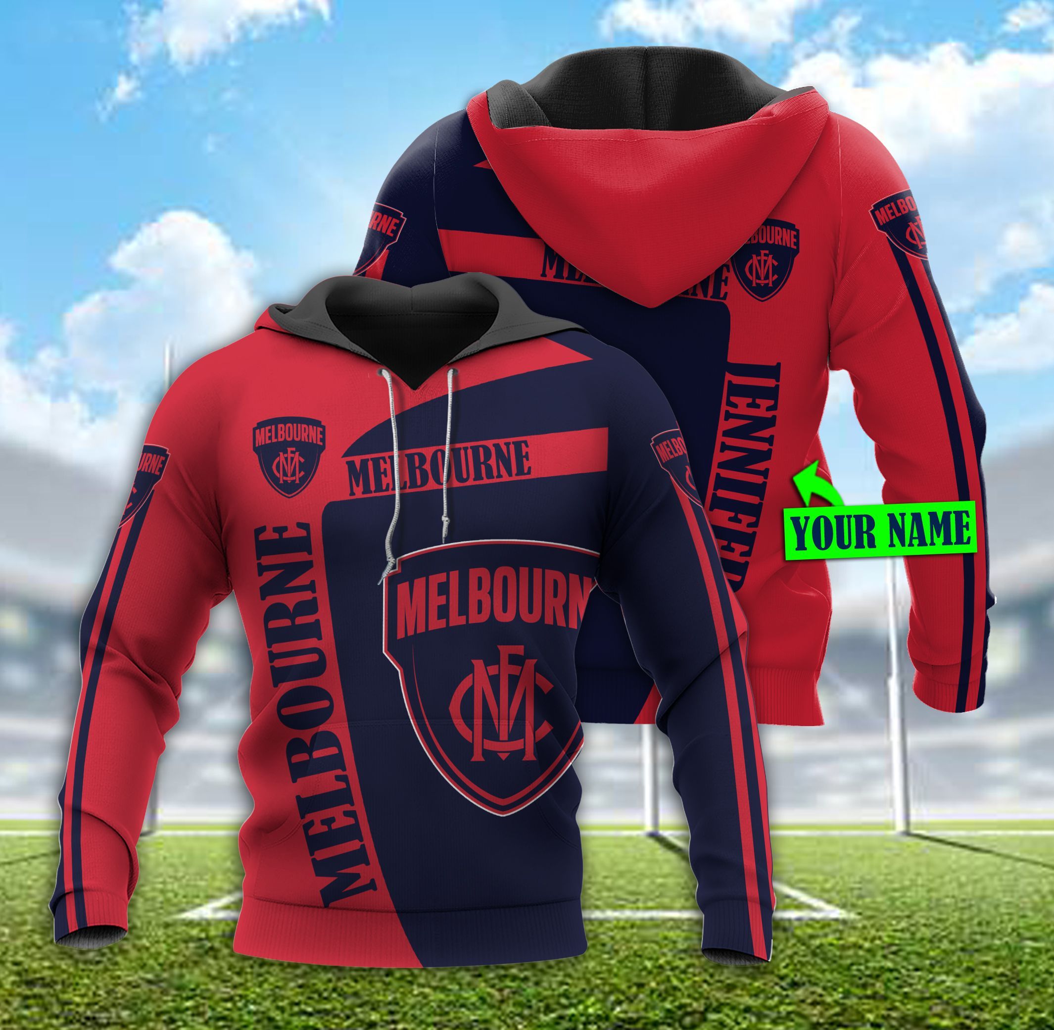 DTT HD095 Melbourne Football Club 3D Hoodie