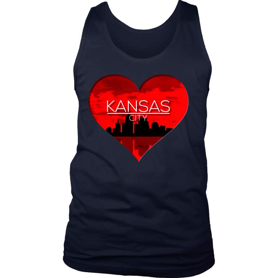 I Love Kansas City KC Skyline Heart State U.S.A Men’s  Tank