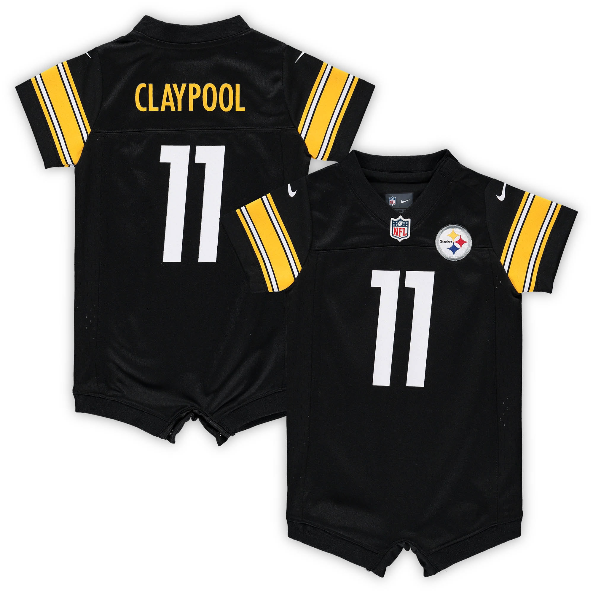 Chase Claypool Pittsburgh Steelers Infant Game Romper Jersey – Black NFL