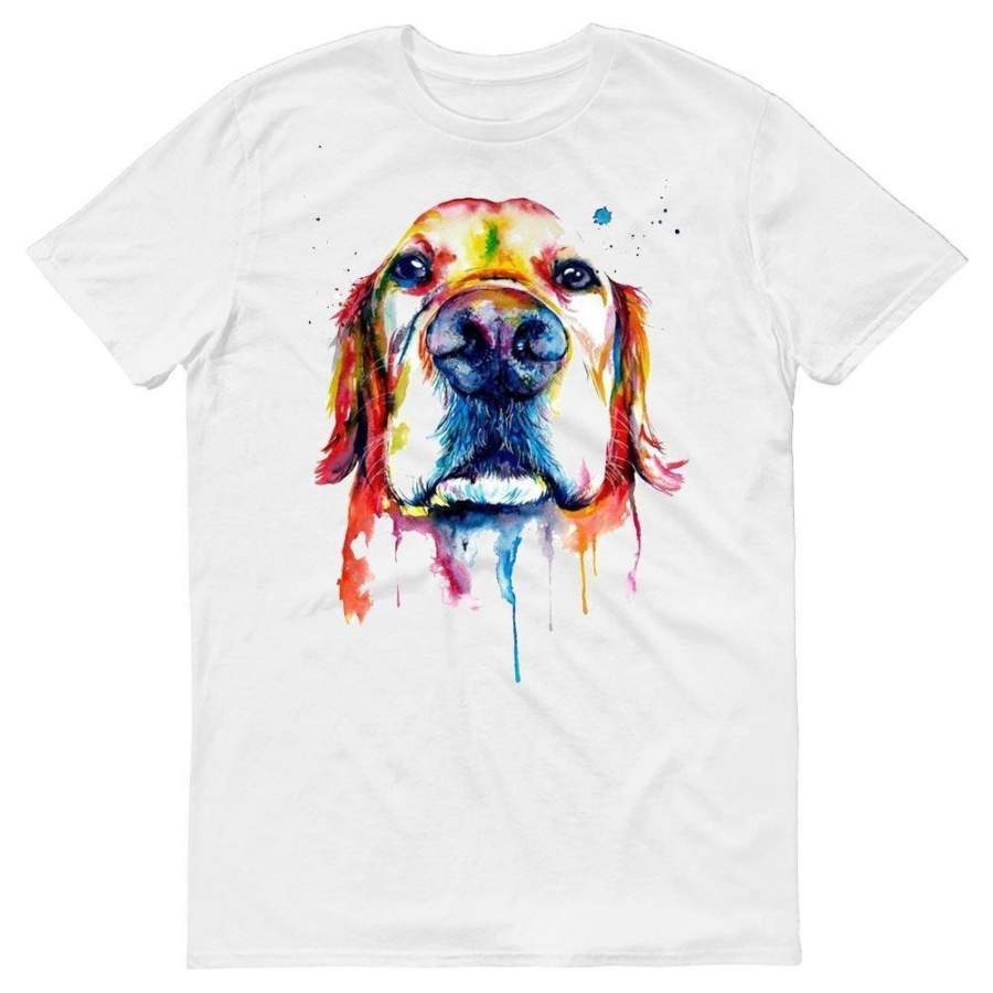 Golden Retreiver Labrador Funny Water Colour Art Dog Mens T-Shirt
