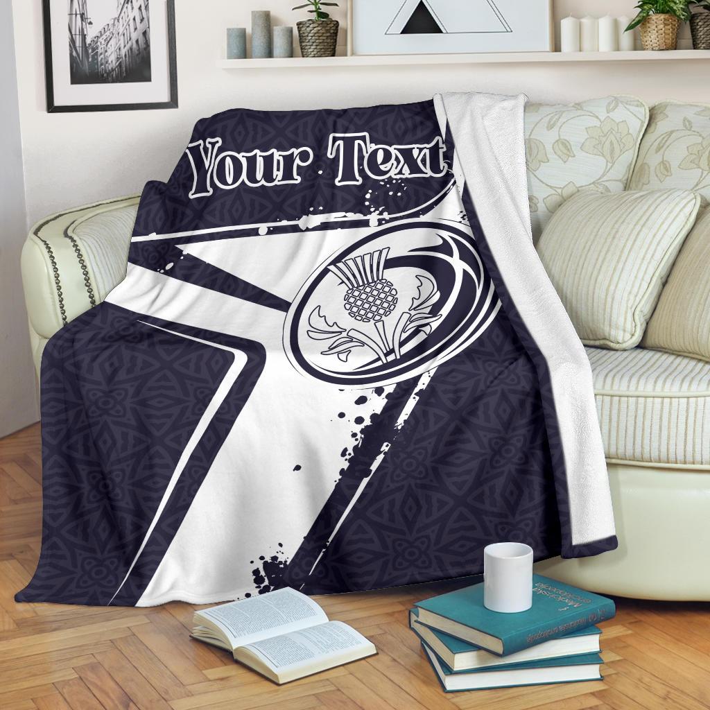 (Custom Text) Scotland Rugby Personalised Premium Blanket Scottish Rugby