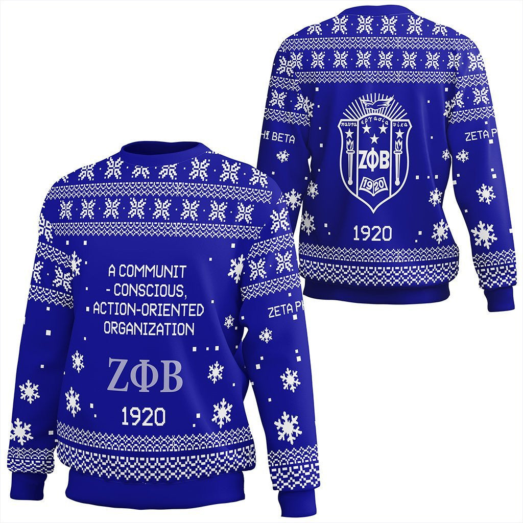 Sorority Sweatshirt – Zeta Phi Beta Xmas Motto Sweatshirt