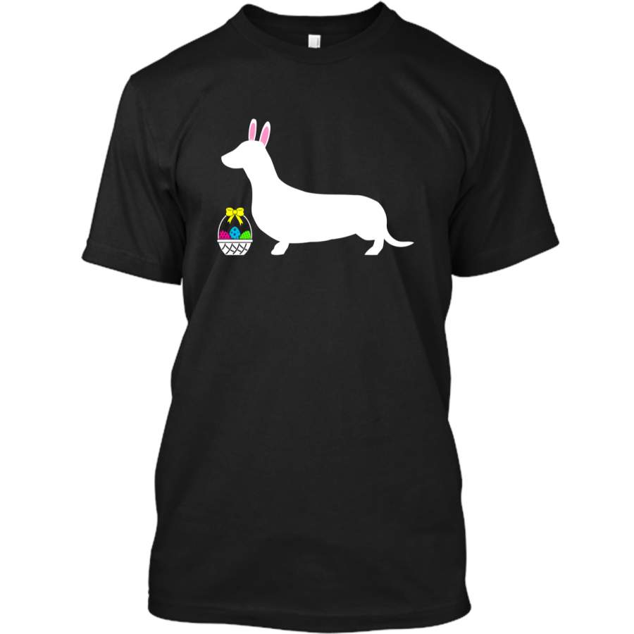 Dachshund Easter Bunny Dog Silhouette T-Shirt Custom Ultra Cotton