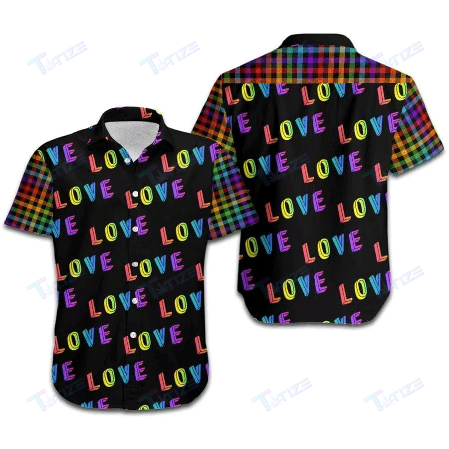 Hawaii Aloha Shirts Lgbt Love Rainbow Plaid Pattern All Over Printed Hawaii Shirt Size S Ha6293