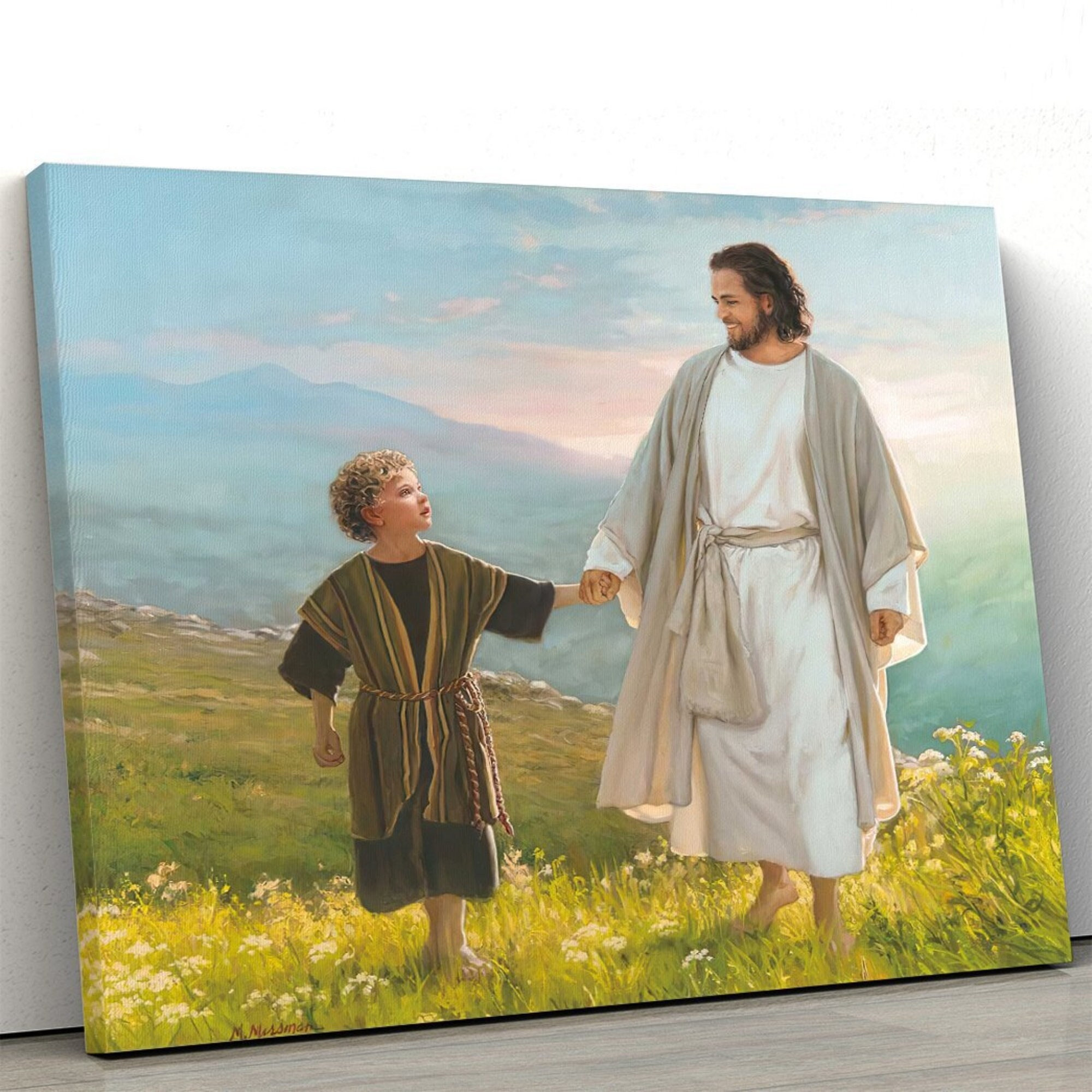 Jesus Walk Beside Me Canvas, | Communion Gift | Jesus Canvas, – New Year Gift, Christmas Gift