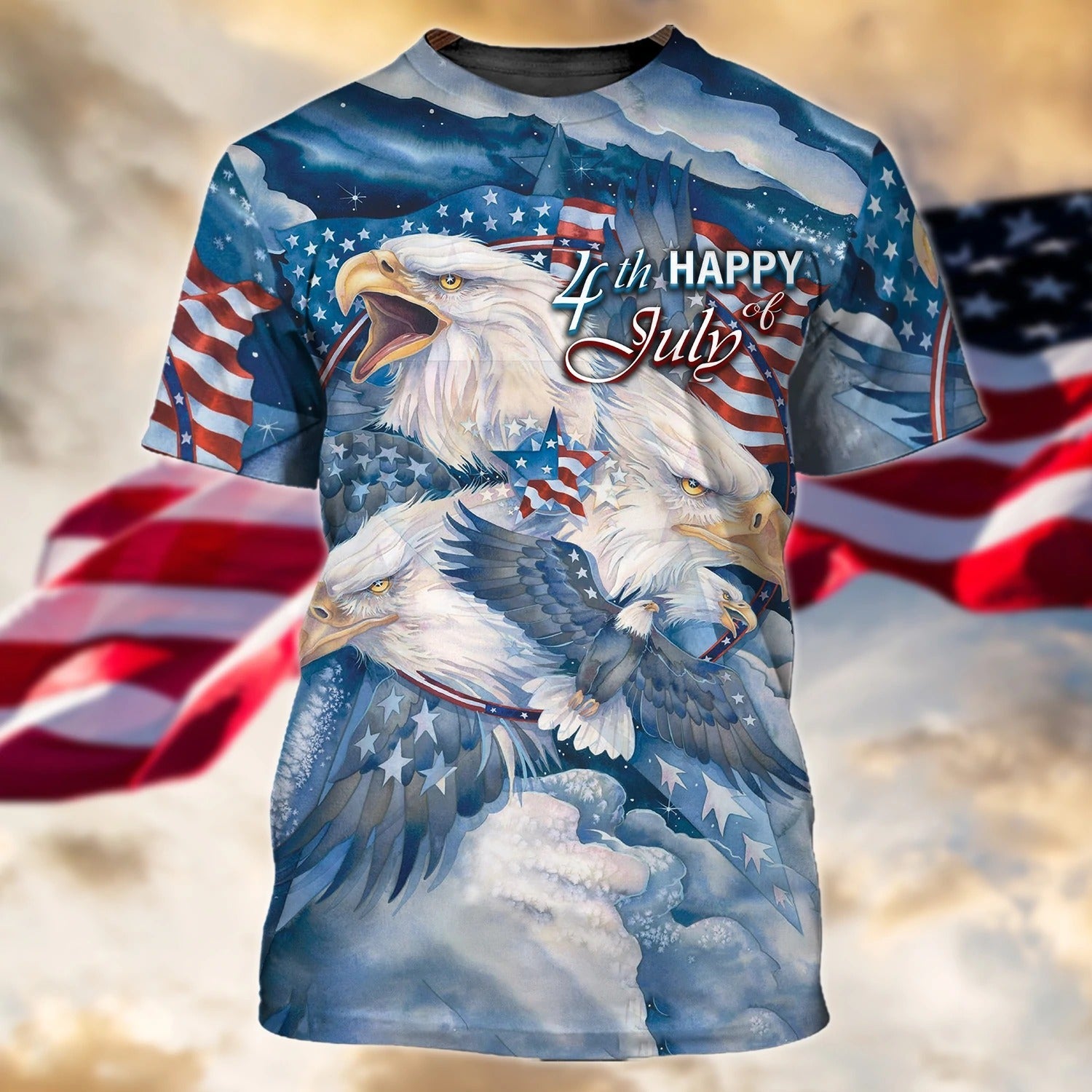 4Th Of July 3D Full Printed Shirt, Independence Day Eagle Sublimation Shirts, Strong American Tee 3D