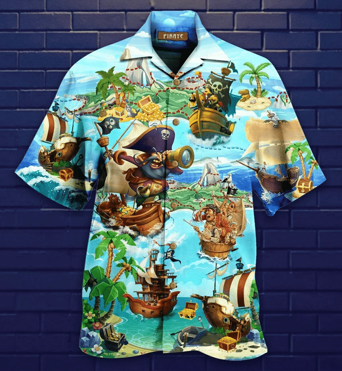 Pirate Its Time Of Treasure Hawaii Aloha Shirts Va Ha53300