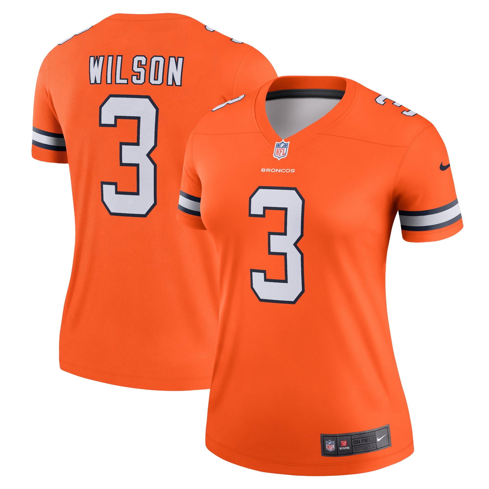 Women’s Denver Broncos Russell Wilson Orange Team Alternate Legend Jersey