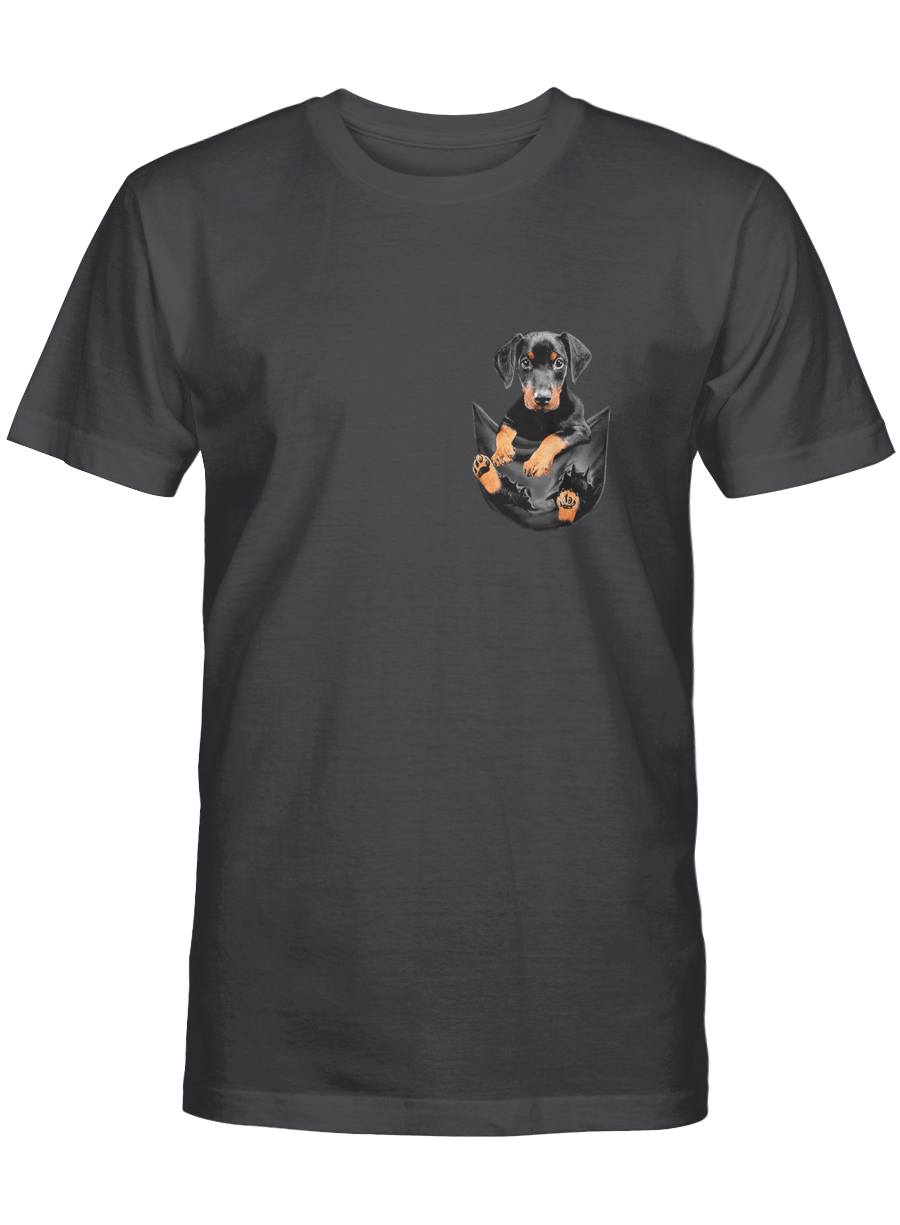 Doberman Puppy In Pocket – Doberman Pinscher Tshirt