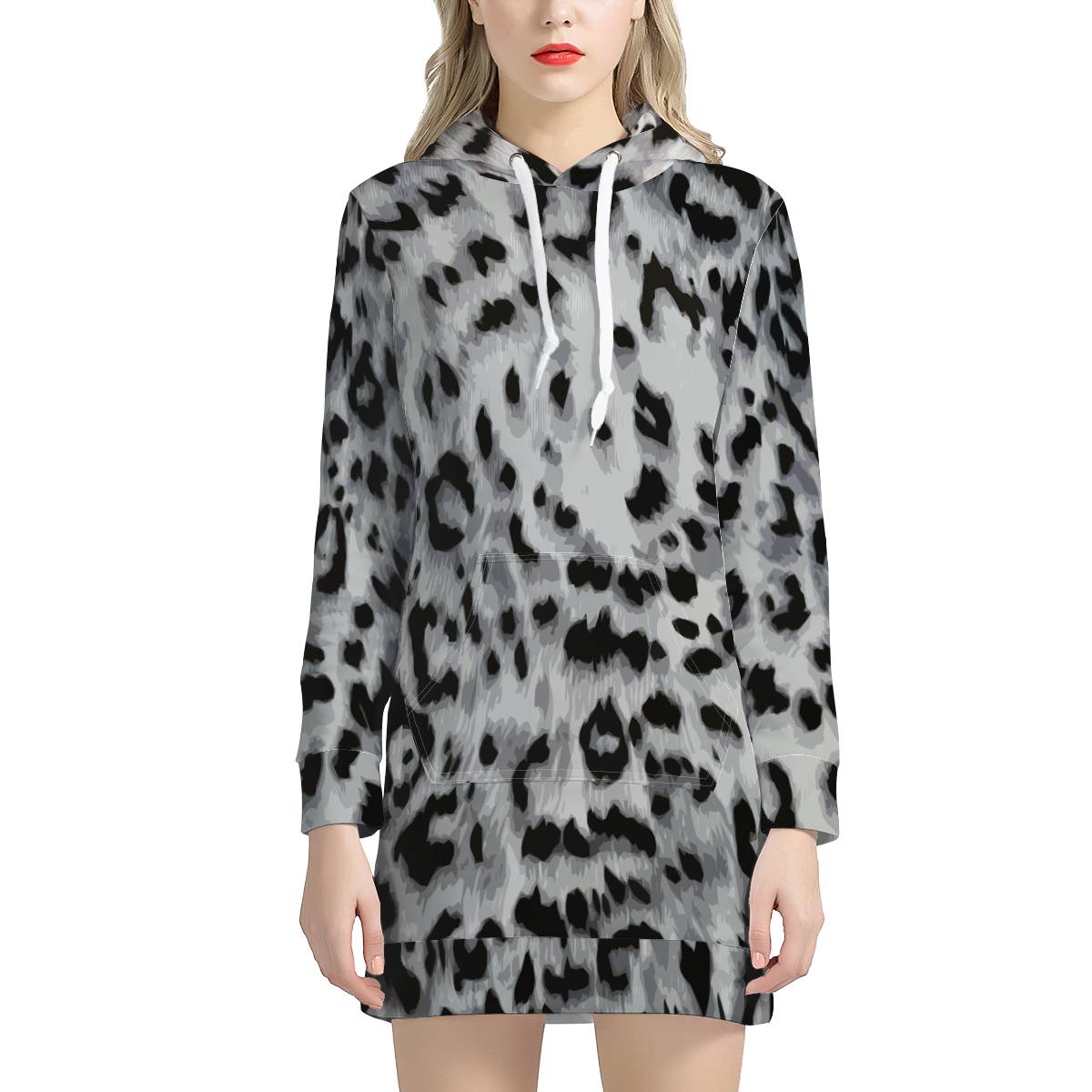 Snow Leopard Women’S Hoodie Dress