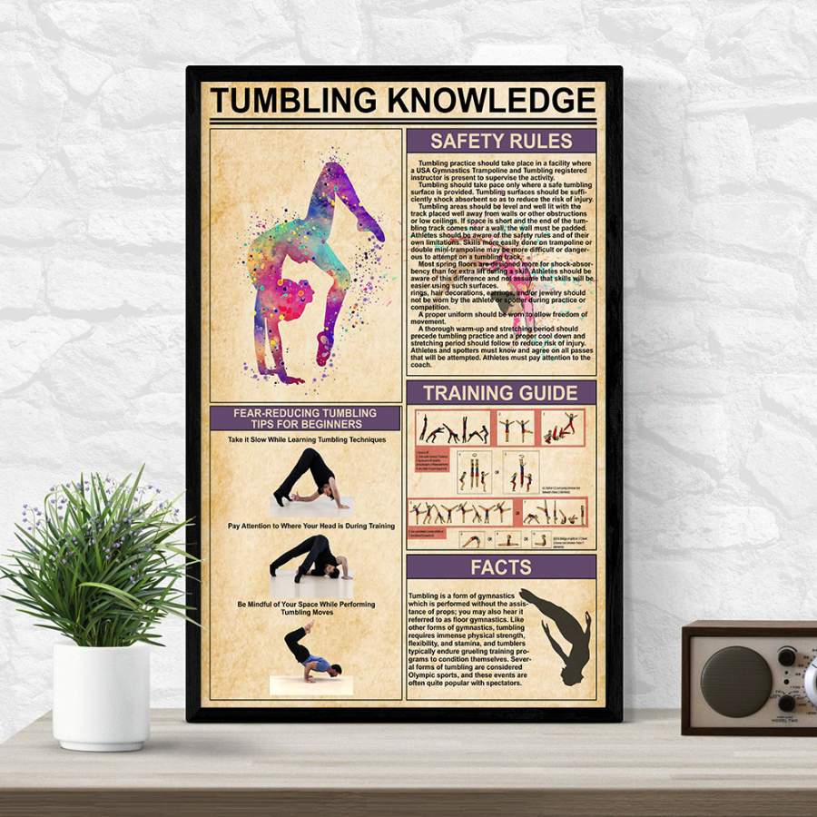 Wozoro Unframed Poster Tumbling Knowledge Size 11×17, 16×24, 24×36 inch