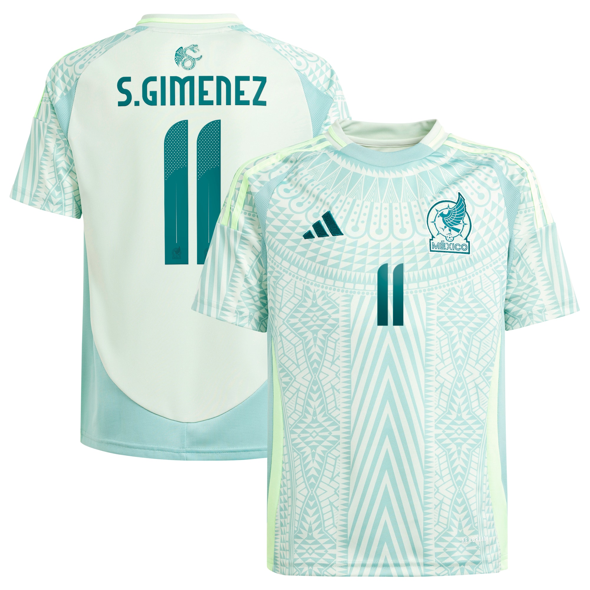 Santiago Giménez Mexico National Team Youth 2024 Away Replica Player Jersey – Green