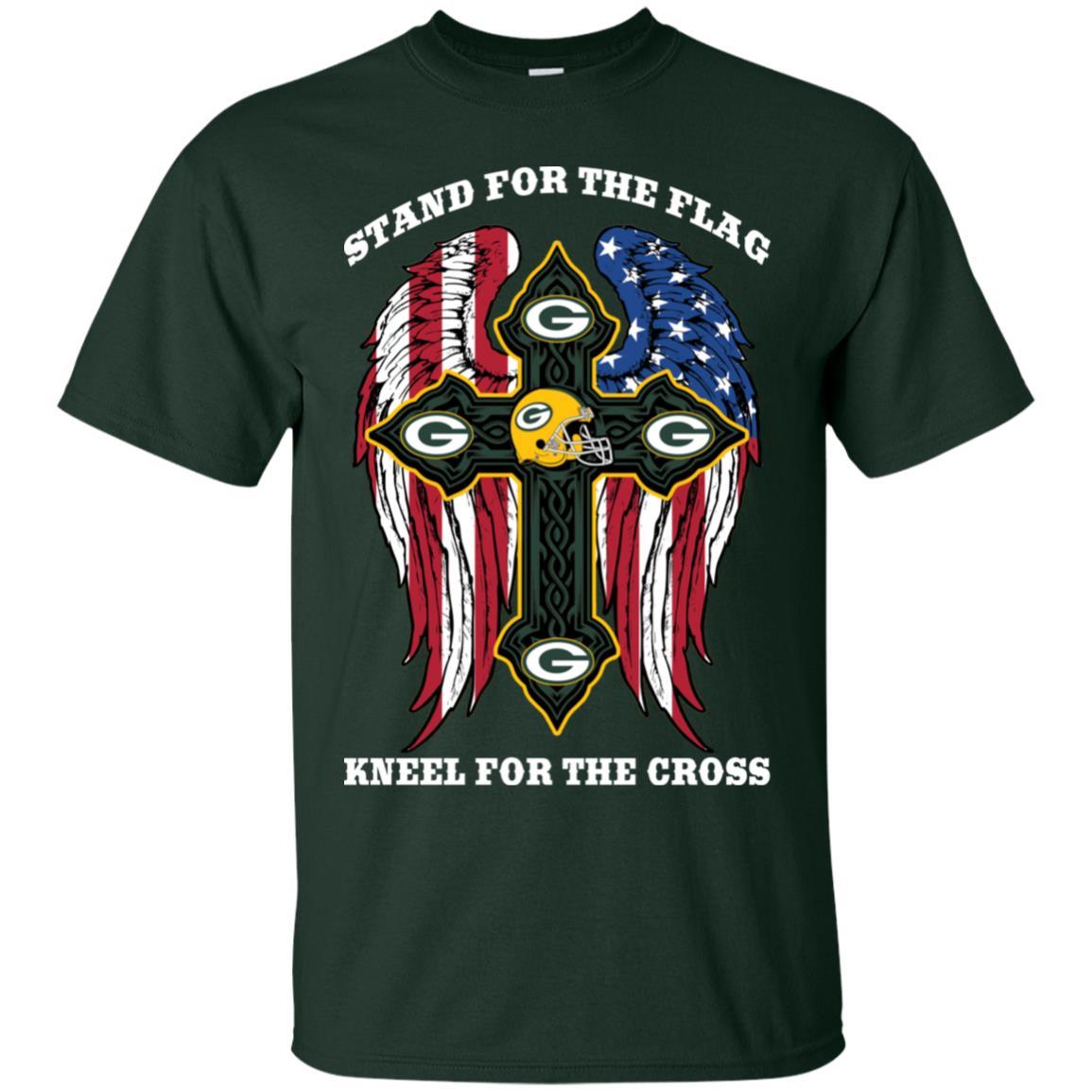 Stand For The Flag Kneel For The Cross Green Bay Packers Tshirt