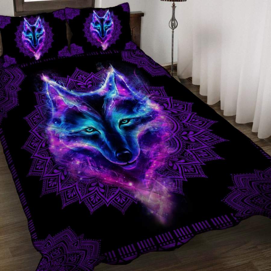 Wolf purple quilt bedding set HAC040501-HG