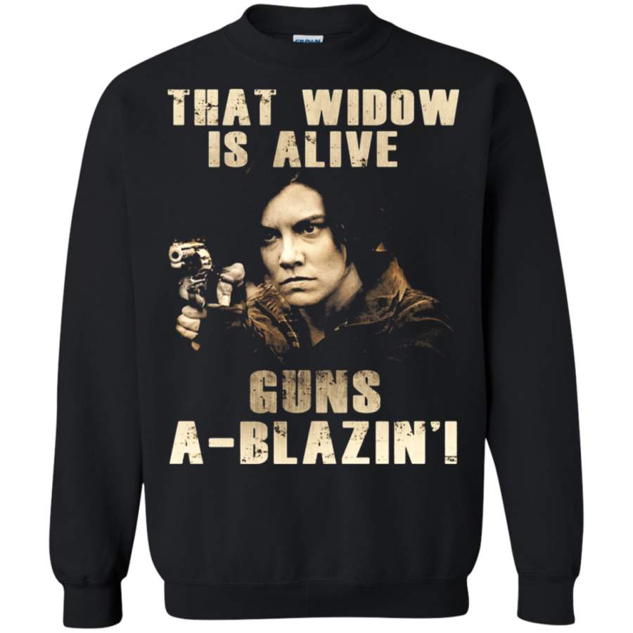 AGR That Widow Is Alive Guns A-Blazin ‘l The Walking Dead Sweatshirt