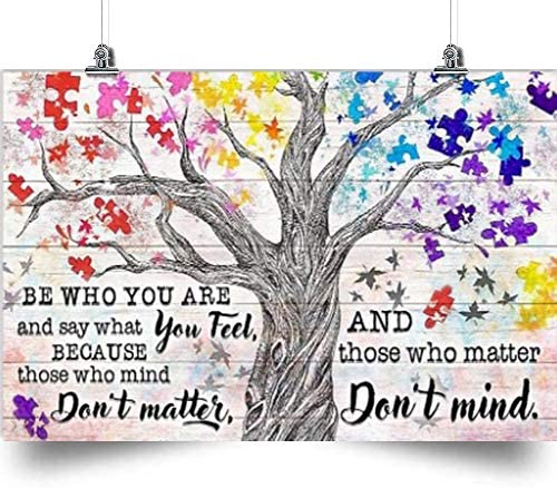 Tree Horizontal Poster- Be Who You Are And Say What You Feel-Home Decoration Poster, Wall Poster, Home And Room Decoration, Gifts For Friend And Relative, Souvenirs.