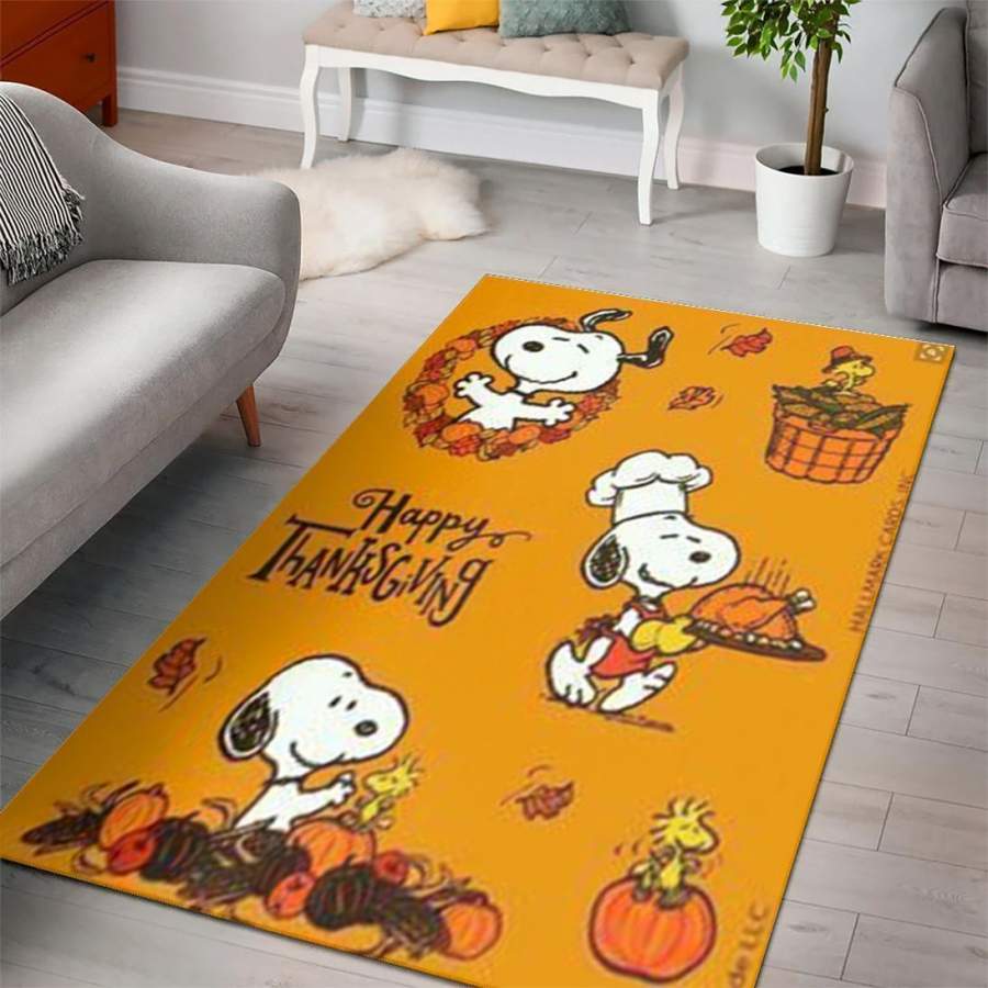 Snoopy Halloween Cartoon Movies Area Rugs Living Room Carpet Floor Decor The US Decor