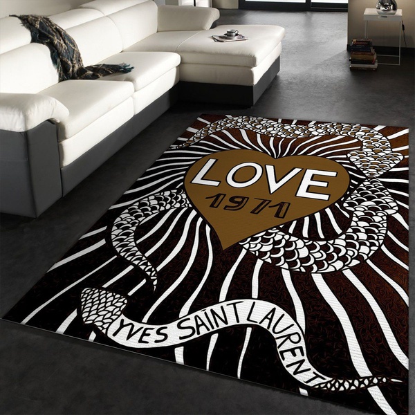 Ysl Vintage Love Poster Rug Fashion Brand Rug Home Decor Floor Decor