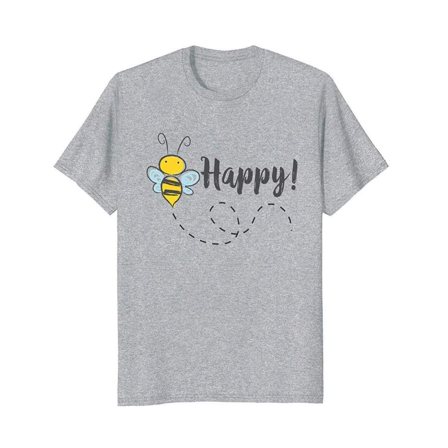 Bee Happy Bumblebee Vintage Cute Shirt Women Kids