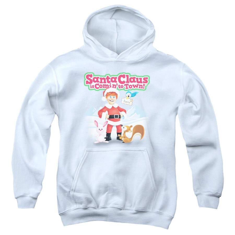 Santa Claus Is Comin To Town – Animal Friends Youth Pull Over Hoodie