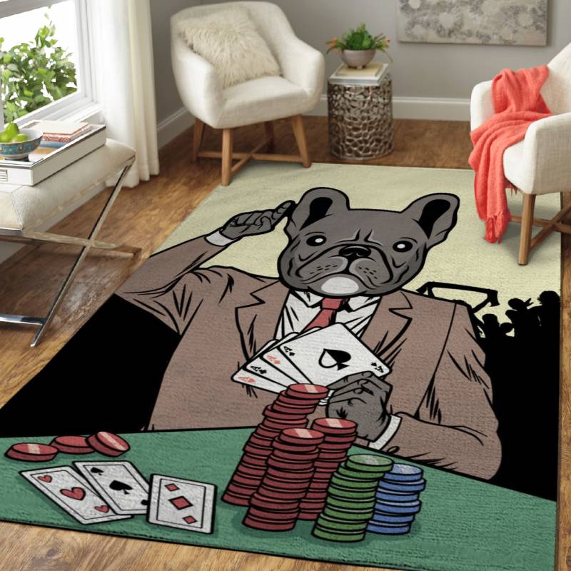 Rug Home Decor French Bulldog Dog Poker A – Animal Sport Legends