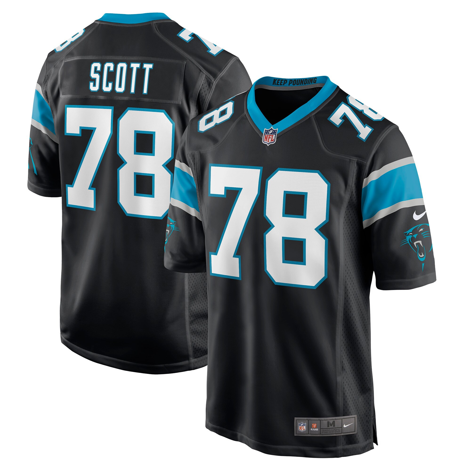 Trent Scott Carolina Panthers Game Jersey – Black NFL