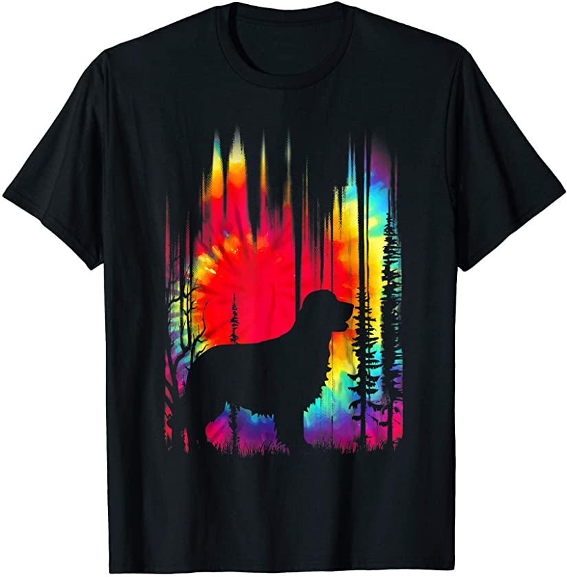 Tie Dye Golden Retriever Hippie Puppy Funny Gift Dog T-Shirt