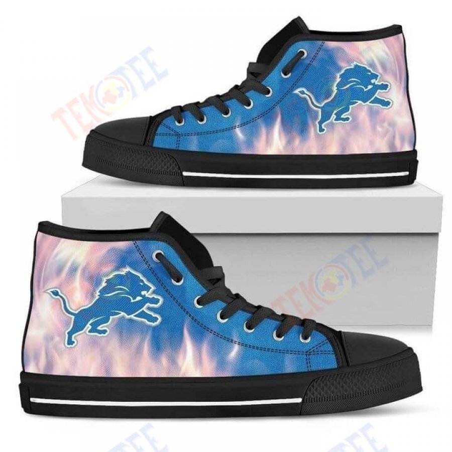 Mens Womens Fighting Like Fire Detroit Lions High Top Shoes TMT245