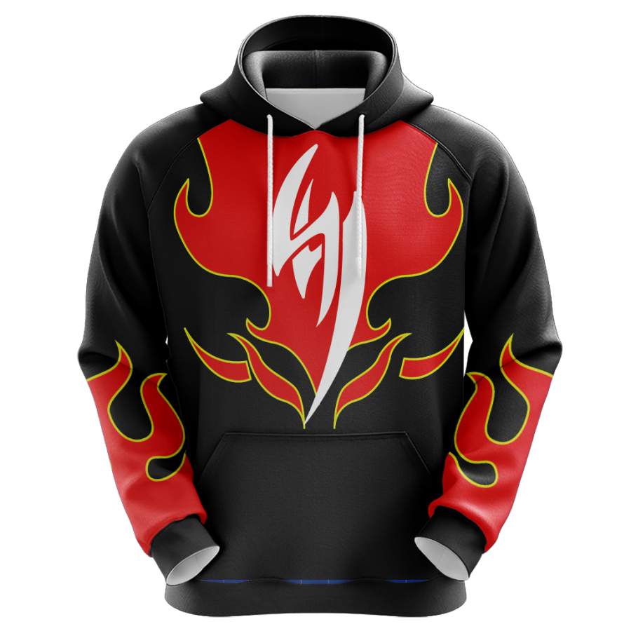 Tekken Jin Kazama Red Flame Unisex 3D Hoodie – Plumosu Store