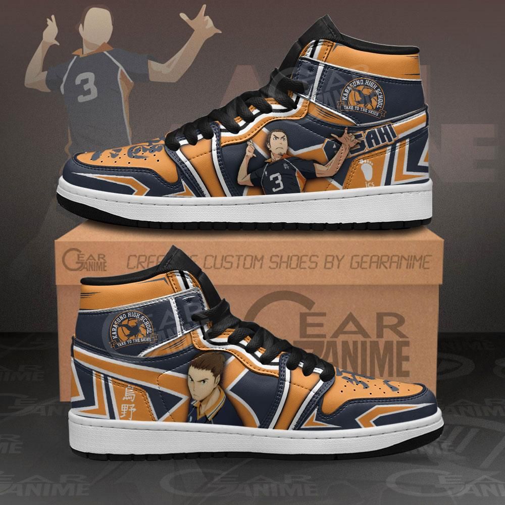 Karasuno Asahi Azumane Haikyuu Anime Air Jordan Shoes Sport Sneakers