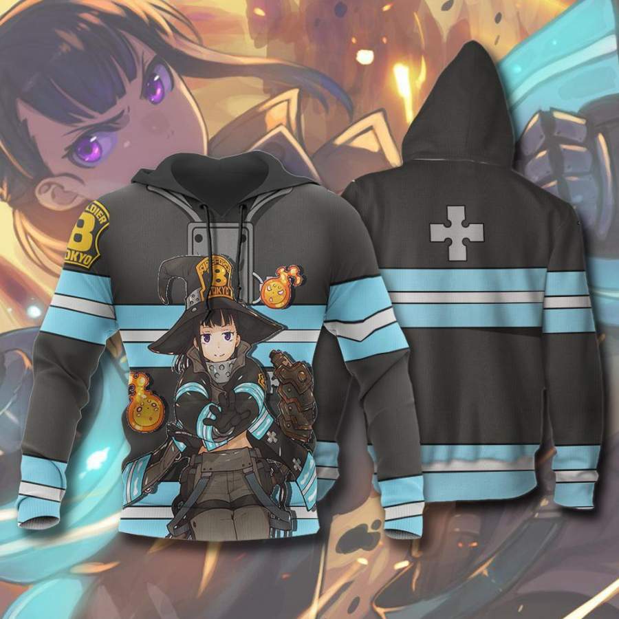 Maki Oze Fire Force Hoodie Shirt Anime Uniform Sweater Jacket – Amelio Shop