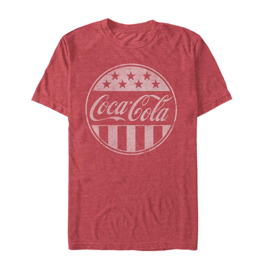 Coca Cola Men’s American Flag Logo  T Shirt