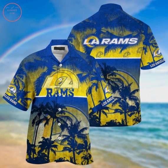 Gift For Husband Gift For Dad Los Angeles Rams Palm Hawaiian Shirt D15