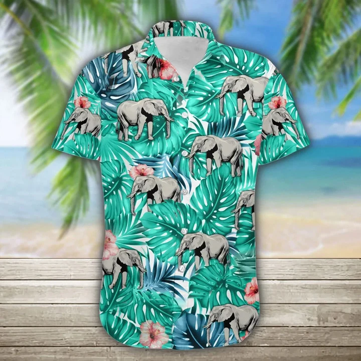 Elephant Wild Animal Tropical Jungle Design Hawaii Shirt Ha30363