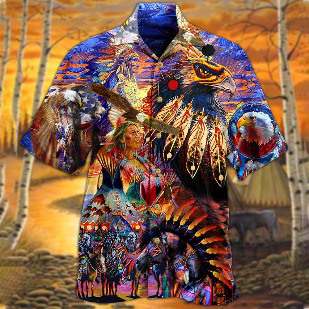 Native Eagle All Over Printed Hawaiian Shirt Ha18165