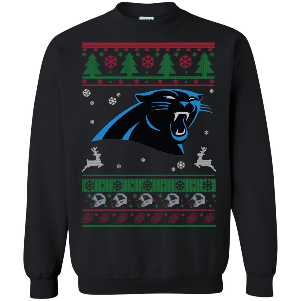 Carolina Panthers Logo Football Teams Ugly Christmas Sweater Unisex Crewneck Pullover Sweatshirt