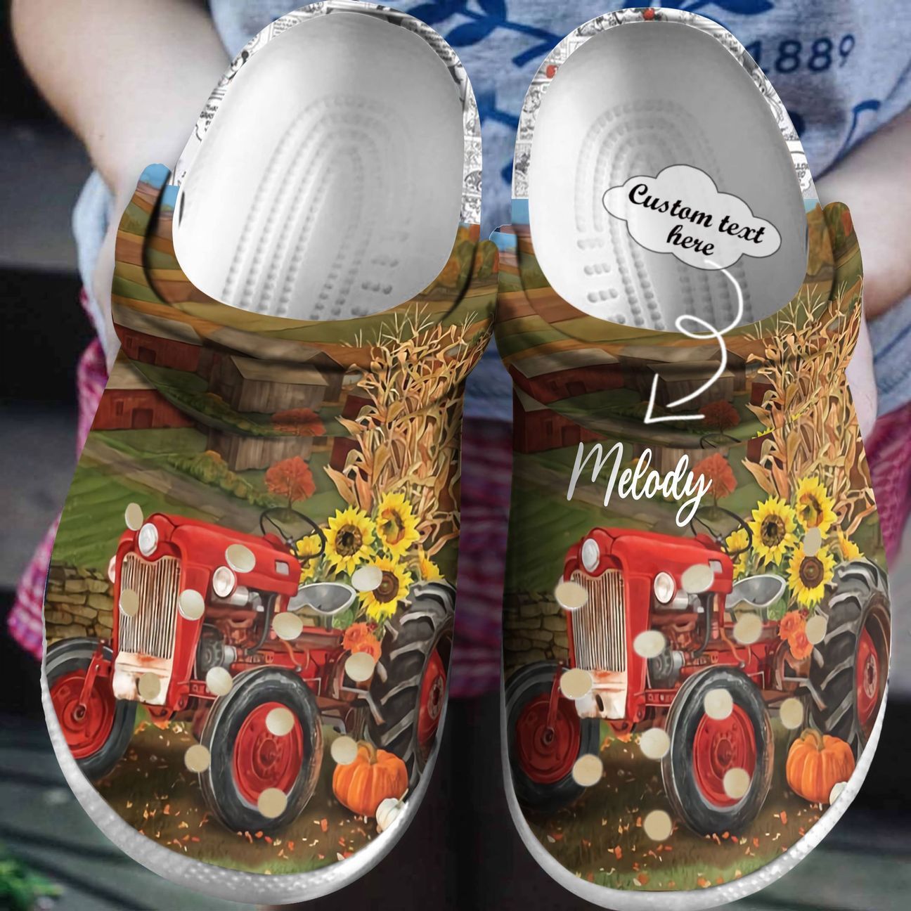 Farmer Personalized Clog, Custom Name, Text, Color, Number Fashion Style For Women, Men, Kid, Print 3D Tractor In The Farm