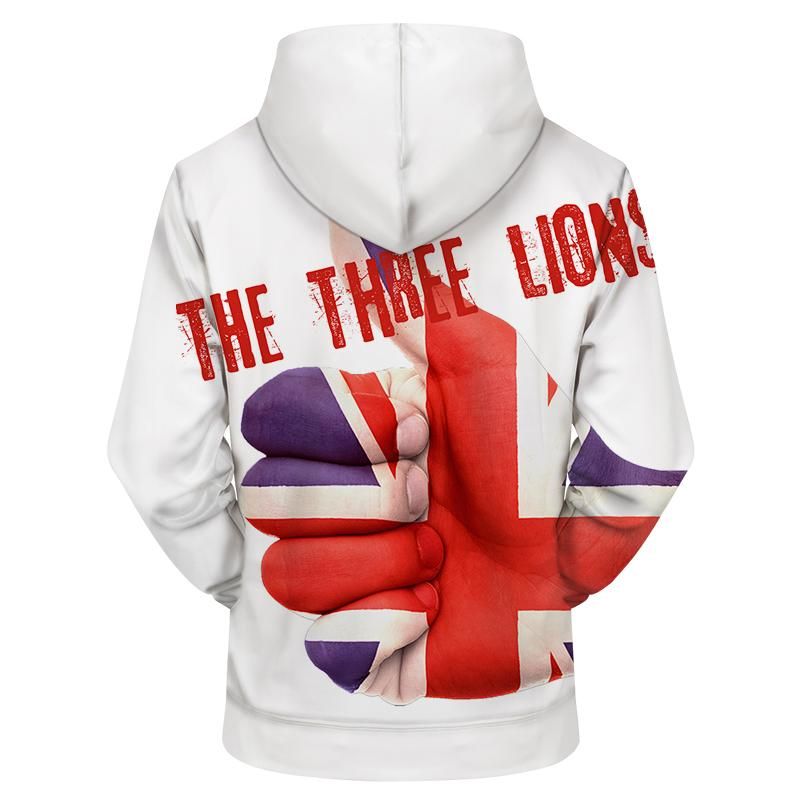 England Three Lions 3D – Sweatshirt Hoodie Pullover