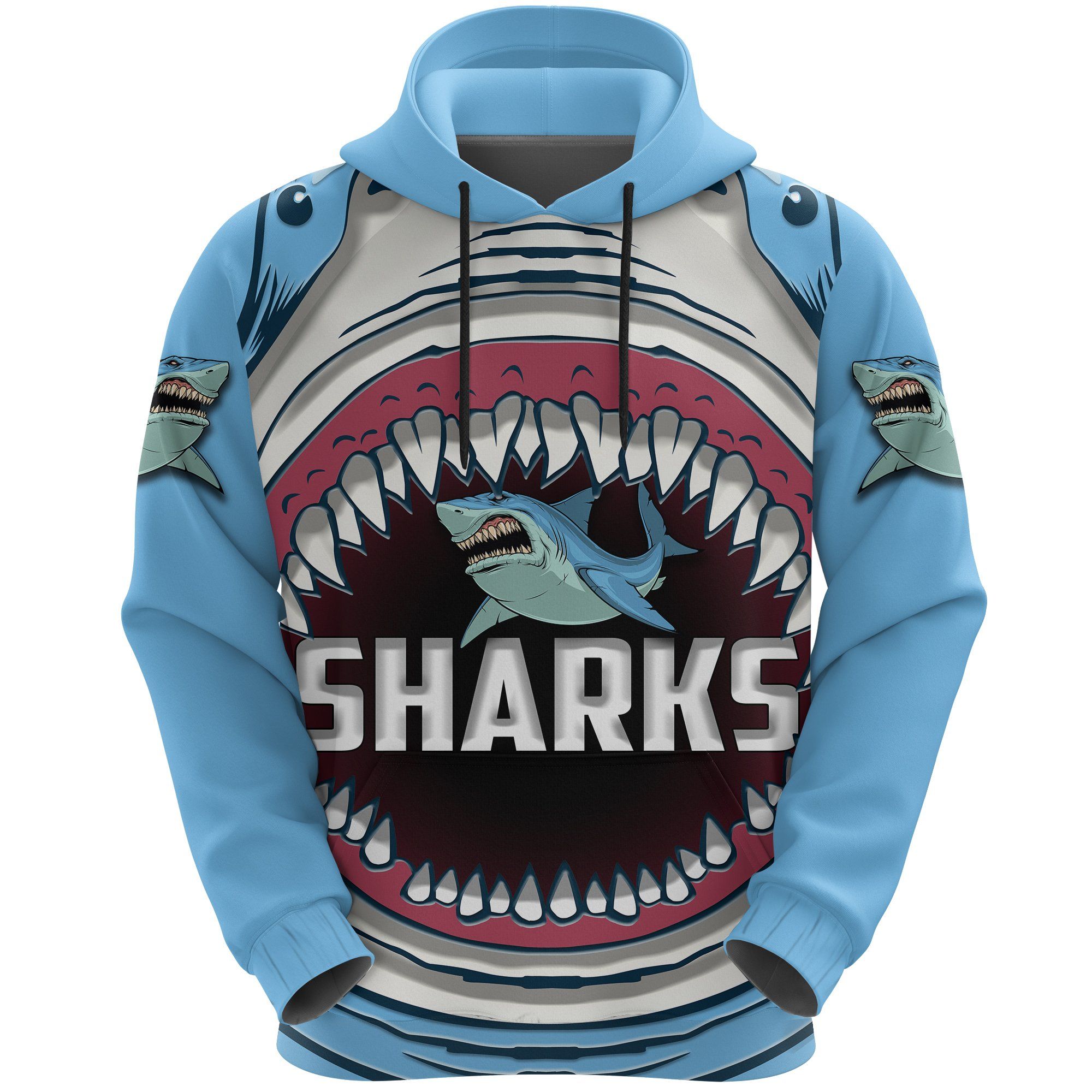 Sharks Rugby Zip Hoodie K4