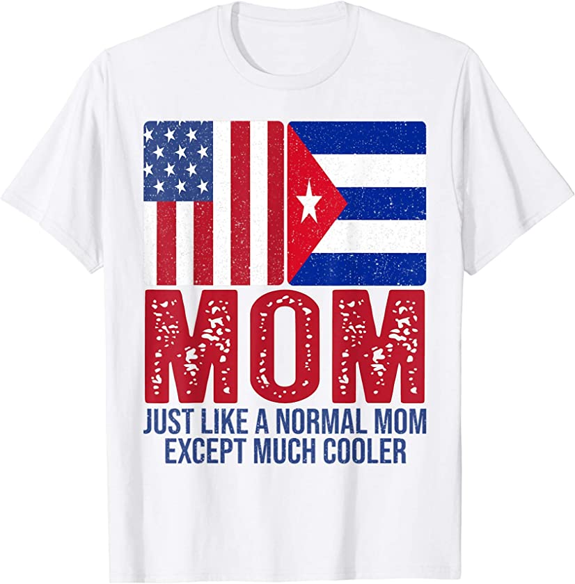 Vintage American Cuban Mom Flag Design for Mother’s Day T-Shirt