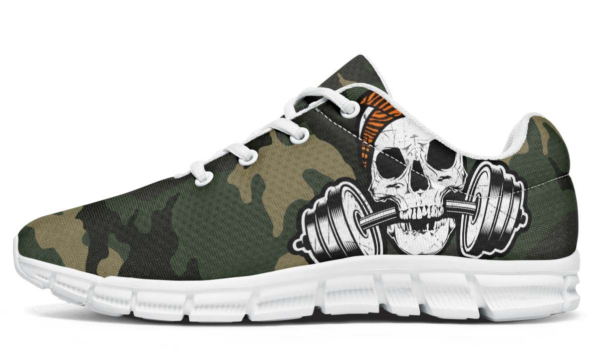 Tiger Pattern Dumbbell Skull Camo Breathable Sneakers Custom Shoes V16